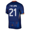 Dječji Dresovi Nizozemska F. De Jong 21 Gostujući Euro 2024 - Kratki Rukavima